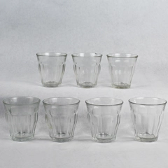 Lot of 7 Duralex Short Picardie Drinking Glasses 3.25" Made in France Flawed