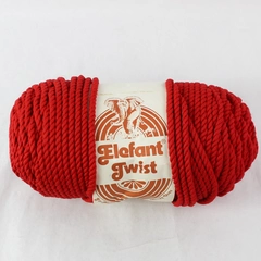 Vintage Textured Yarn Arts Elefant Twist Yarn Red 100 Yards 5-6mm