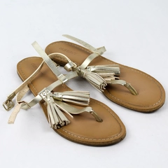Old Navy Gold Shimmery Ankle Strap Women's Sandals US Size 8