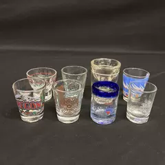 Lot of 8 Souvenir Shot And Jigger Bar Glasses