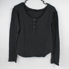 Banjara Black Long Sleeve Women's Top Size S 100% Cotton Inside-Out Style