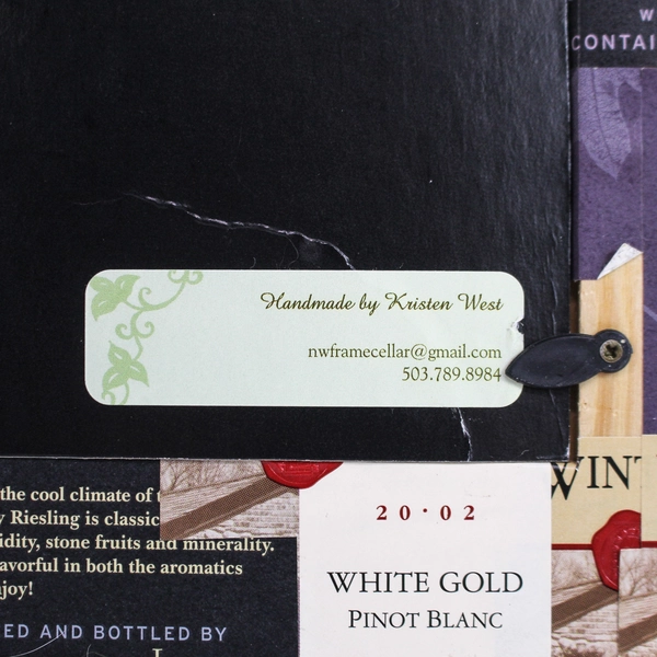 Artist Kristen West Handmade Picture Frame with Vineyard Labels 5.5 x 7"