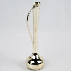 Vintage Unmarked Silver Plated Flower Bud Vase With Handle 7" Flawed