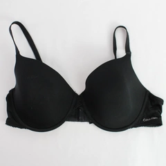 Calvin Klein Hook Eye Closure Underwired Black T-Shirt Bra Women's Size 38C