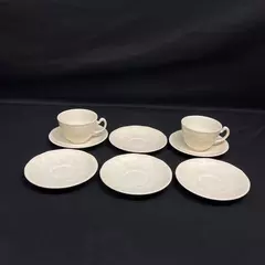 Lot of 8 International China Damask Ivory Cup & Saucer Set - 1994