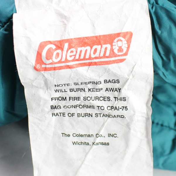 Coleman Lightweight Cold Weather Sleeping Bag Teal w/ Orange Trim