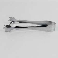 Silver Tone Metal Ice Cube Tongs Claw Grippers 6.5"