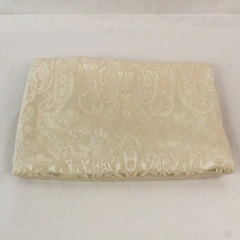 Poly Damask Jacquard Print Tablecloth in Shiny Taupe 66.5"x82"