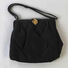 JR USA Clasp Black Handbag With Matching Cream Colored Coin Purse Inside