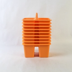 Lot of 9 Small Orange Craft Caddies with Handles for Kids 6.5 x 4.75 x 4.75