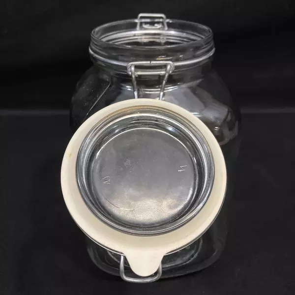 Clear Glass 3100 ml Storage Jar With Bail Lid Made In Italy