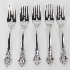 Lot of 5 Towle 18/8 Stainless Steel Monte Cristo Pattern Salad Forks Flatware