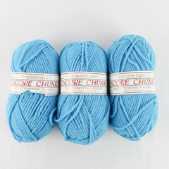 Lot of 3 Plymouth Yarn Encore Chunky Skeins in Blue 143 Yards Each