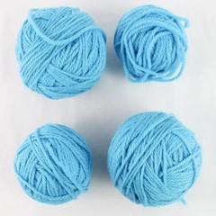 Lot of 4 Light Blue Yarn Balls Varied Sizes 10 Oz. Total Crafting Supplies