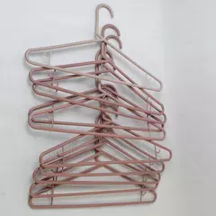 Lot of 10 Mauve Plastic Standard Size Hangers Tubular With Hooks