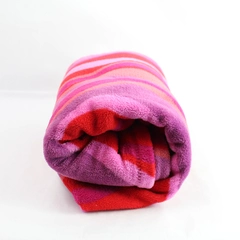 Berkshire Red Pink & Purple Patterned Plush Throw Blanket 50" x 63"
