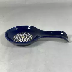 Now Designs Cobalt Blue Ceramic Spoon Rest Kitchen Utensil 