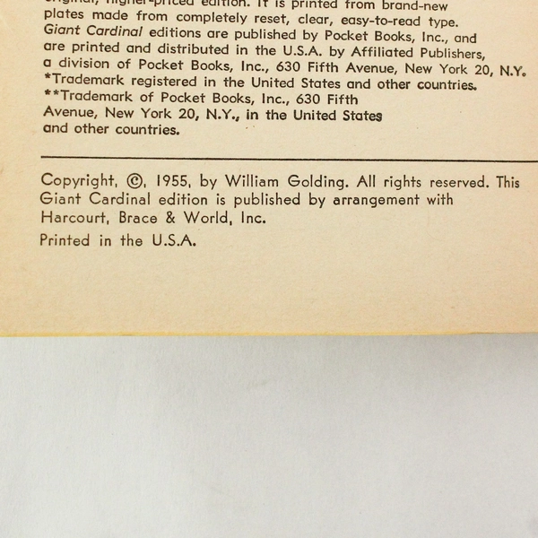 The Inheritors by William Golding 1963 Pocket Books Paperback