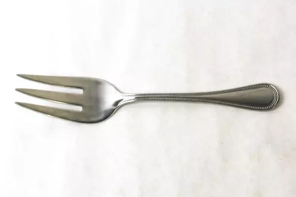 Towle 18/8 Serving Fork Stainless Steel Beaded Korea 9 and 3/8 in