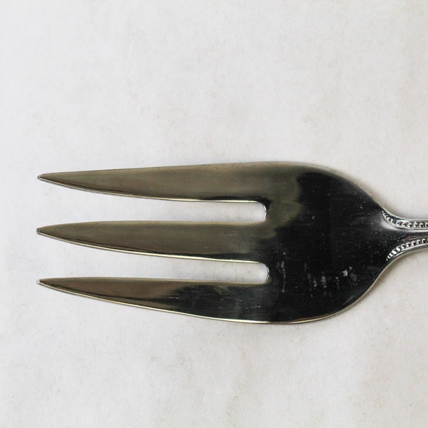Towle 18/8 Serving Fork Stainless Steel Beaded Korea 9 and 3/8 in