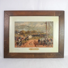 Vintage Framed Matted Print Battle Of Kennesaw Mountain De Thulstrup 