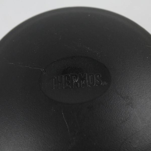 Genuine Thermos Black Small Lunch Container with Spoon 2 Compartments 4.25"