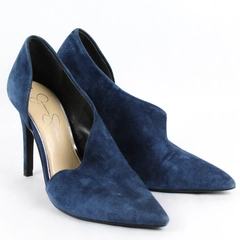 Jessica Simpson Women's Blue Faux Suede Pumps Stiletto Heel Pointed Toe Size 9.5