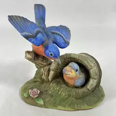Andrea By Sadak Porcelain Bluebird Family Figurine 8177