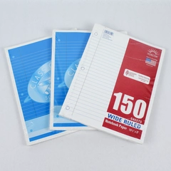 Lot Of 3 150 Sheets Of Notebook Paper Norcom Wide Ruled School 