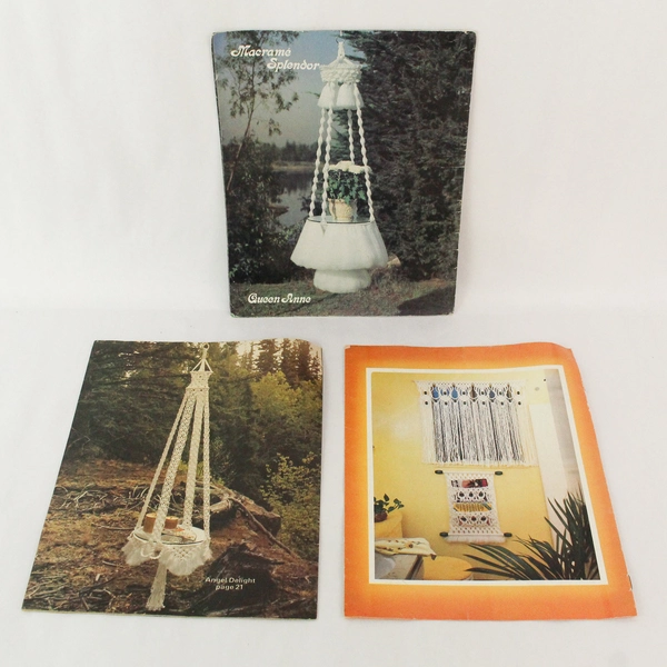 Lot of 3 Vintage Macramé Craft Project Magazines Macramé Splendor Delight