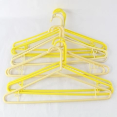Lot of 10 Shades of Yellow Plastic Tubular Hangers With Hooks Standard Size