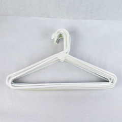Lot of 10 Shades of White Plastic Tubular Hangers Standard Size 16.75" Used 