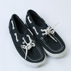 Nautica Spinnaker Youth Boat Loafer Shoes Size 3 Black Lace Up Unisex