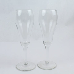 Unbranded Set of 2 Tapered Style Champagne Flutes Glass with Stems