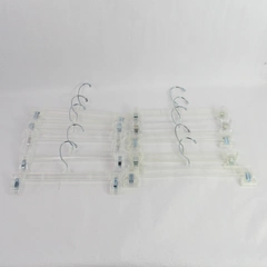 Lot of 10 Clear Plastic Clothes Pants Hangers For Closet Organization