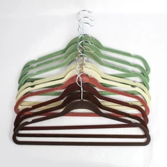 Lot of 9 Flocked Clothing Hangers Various Colors for Closet Organization