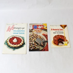 Lot of 3 Recipe Booklets Kraft, Pillsbury, and Philadelphia Vintage Paperback 