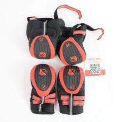 Black/Red 4pcs Large Dog Shoe Paw Protector Reflective Strip Anti-Slip Size 95
