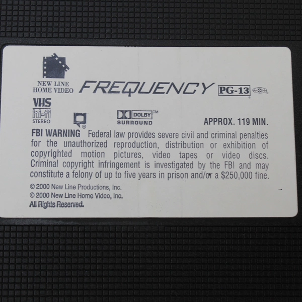 Frequency VHS 2000 New Line Home Entertainment Dennis Quiad Jim Caviezel
