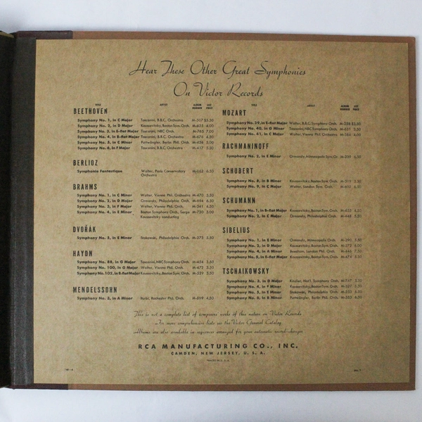 Schubert Unfinished Symphony No. 8 In B Minor Schubert 1936 Victor Shellac 