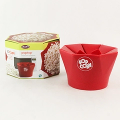Chef'n Poptop Popcorn Popper Cherry Red Collapsible Silicone Microwave Bowl NIB