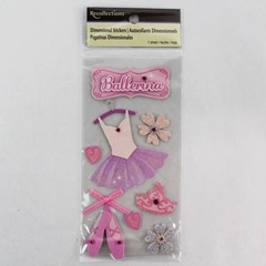 Recollections Ballerina Stickers - Ballet Shoes & Dance Outfit, 8"x3"