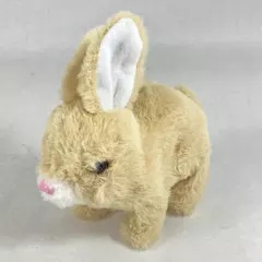 Animated Beige Plush Bunny Hops And Sqeaks 7" Tall Works