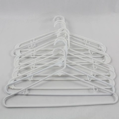 Lot of 10 White Plastic Coat Clothes Hangers Tubular Closet Home Organization 