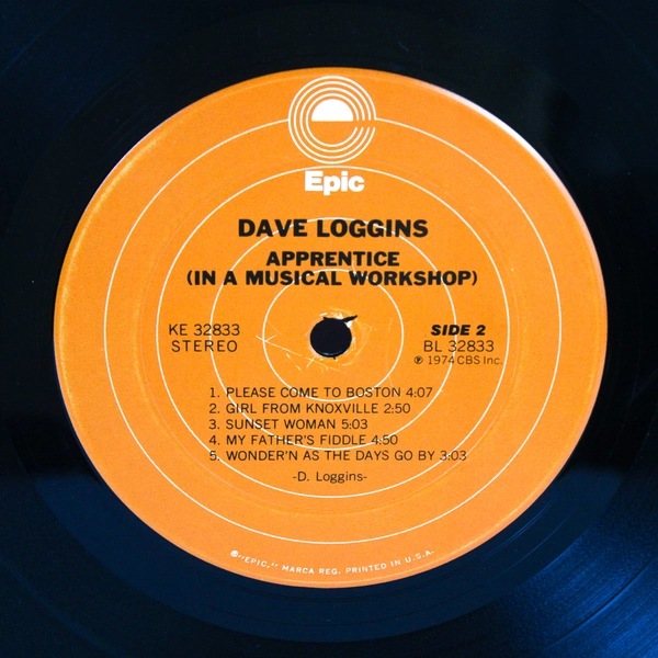 Apprentice In A Musical Workshop Dave Loggins Epic Vinyl KE 32833
