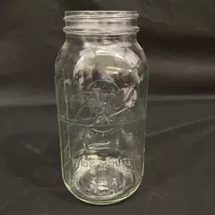 2 Quart Clear Ball Jar with Embossed Fruit Design Good Condition