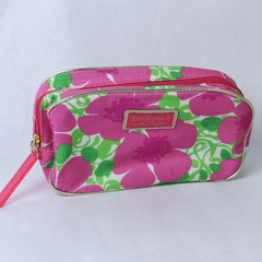 Lilly Pulitzer For Estee Lauder Pink Floral Cosmetic Bag Makeup Pouch