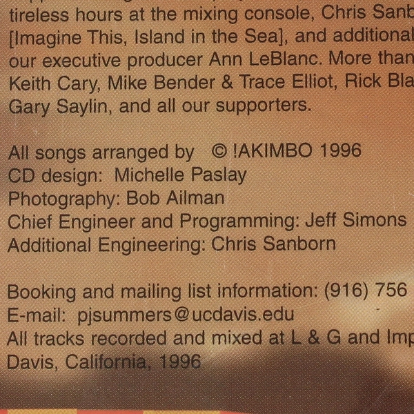 !Akimbo 1996 CD Unique Western Pop and Native Dance Music Good Condition