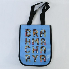Lululemon Small Reusable Tote Shopping Bag Handles Black Blue Brahmacharya