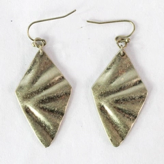 Single Pair of Gold Toned Abstract Shape Earrings 0.8x1.5 in Each